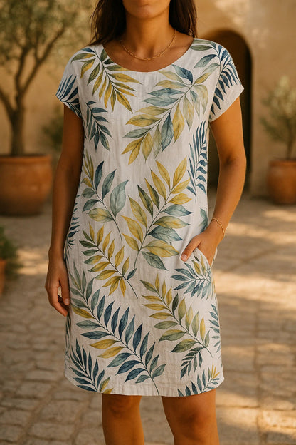 Robe courte décontractée à la coupe élégante et aux manches souples