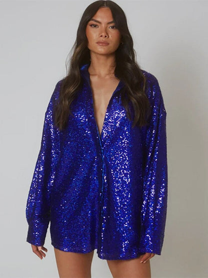 BRITTANY | Chemise oversize scintillante pour femmes