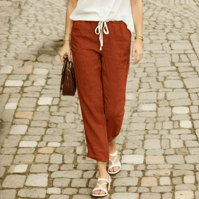 pantalon avec cordon en coton