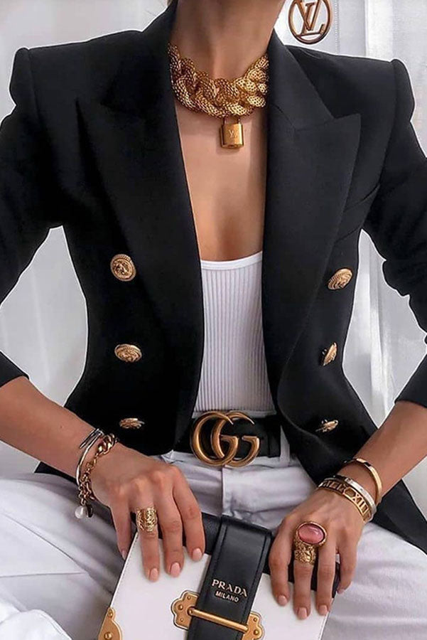 Wanya Blazer | Blazer à double boutonnage avec boutons dorés