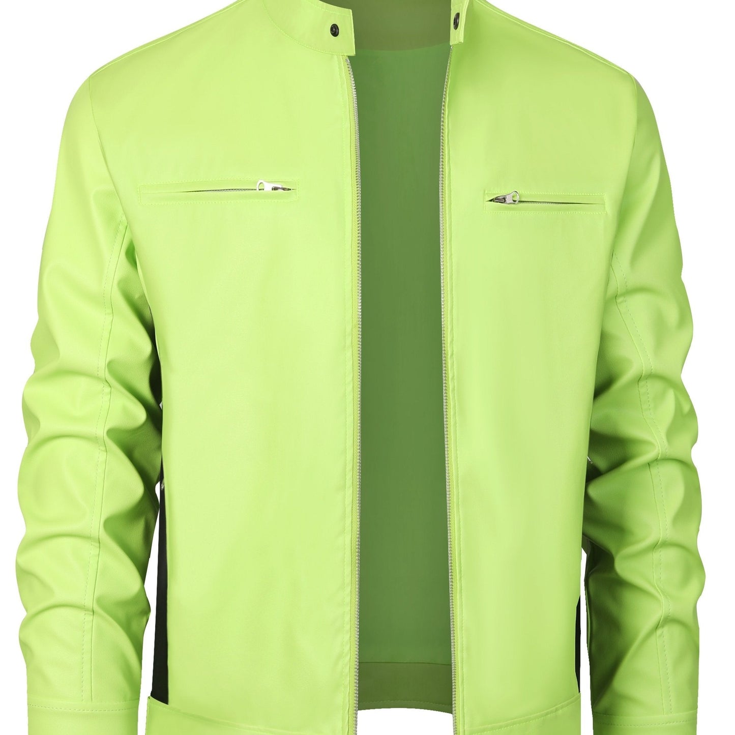 Ruben | Veste élégante en cuir PU avec blocs de couleur et fermeture à glissière multiple