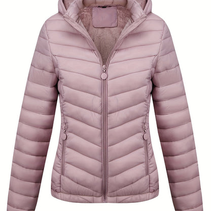 Fien | Veste bouffante à capuche zippée avec poches obliques