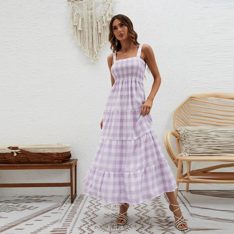 Robe à motif à carreaux