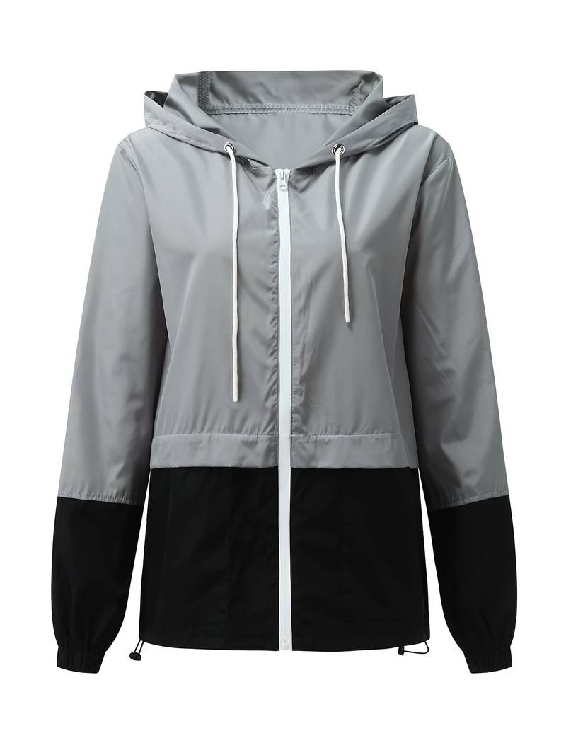 Veste imperméable colorée et décontractée pour l'extérieur avec capuche pour femmes | Parfait pour les activités de plein air