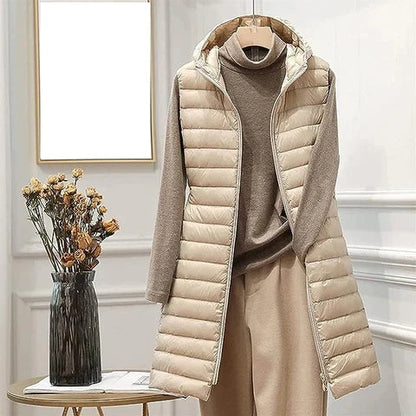 élégance sans manches - manteau long sans manches