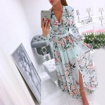 Celeste - Élégante robe bohème à manches longues