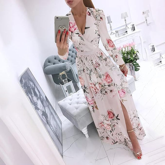 Celeste - Élégante robe bohème à manches longues