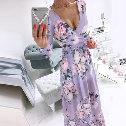 Celeste - Élégante robe bohème à manches longues