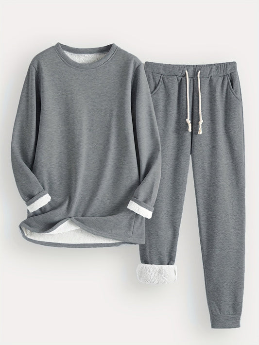 Isla | Ensemble thermique uni avec pull et survêtement