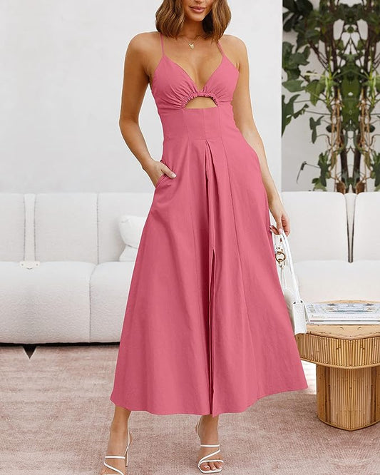 Robe longue à bretelles