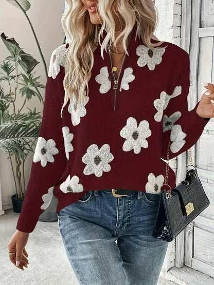 Fiorella - Pull décontracté avec fermeture éclair pour femme
