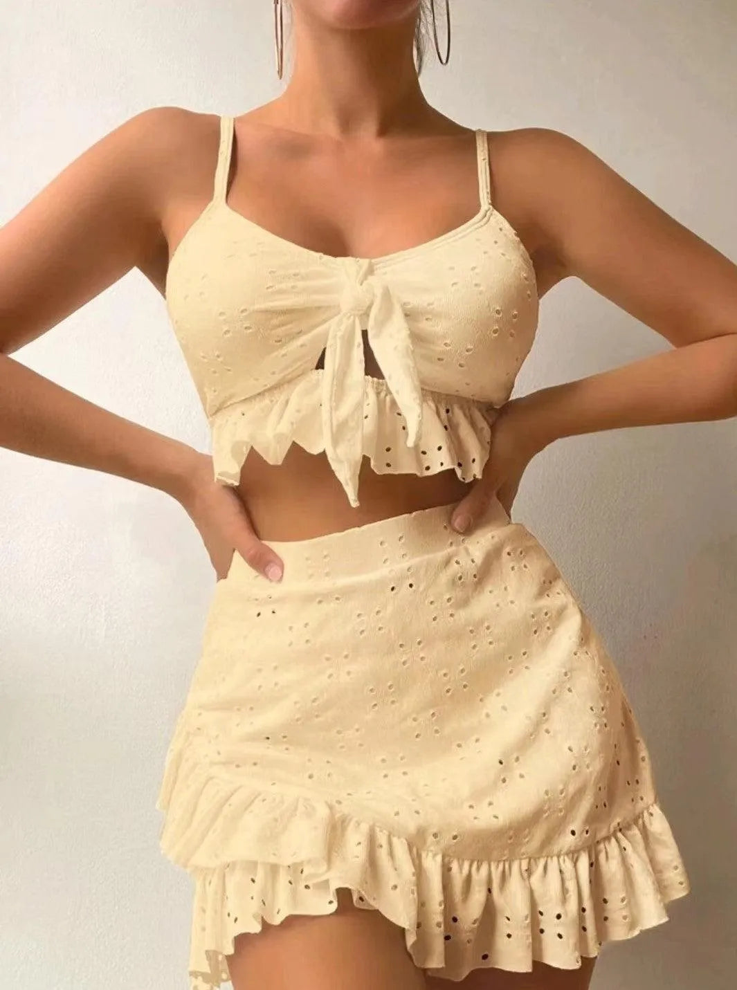 Maillot de bain pour femme - Regine Collection - Volants, polyester, confortable - Parfait pour le printemps et l'été