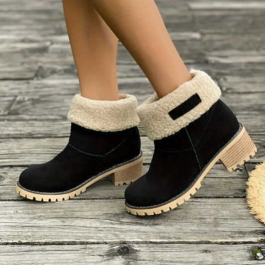 Lotte | Bottines duveteuses à talon épais