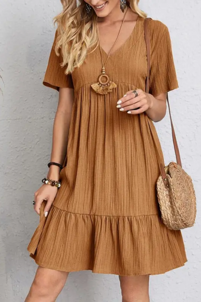 Chloe | Robe à volants et col en V pour femme
