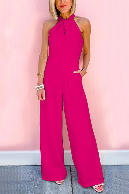 Combinaison sans manches avec taille et jambes larges (7 couleurs)