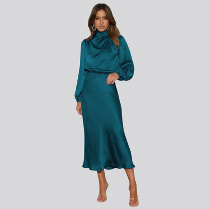 Nika | robe midi en satin pour femme