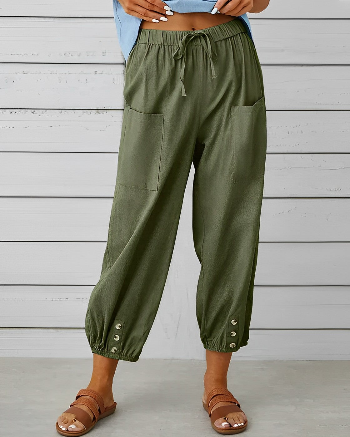 Pantalon large avec taille haute