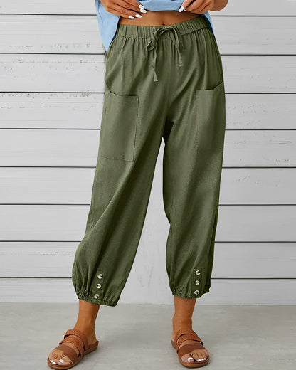 Pantalon large avec taille haute
