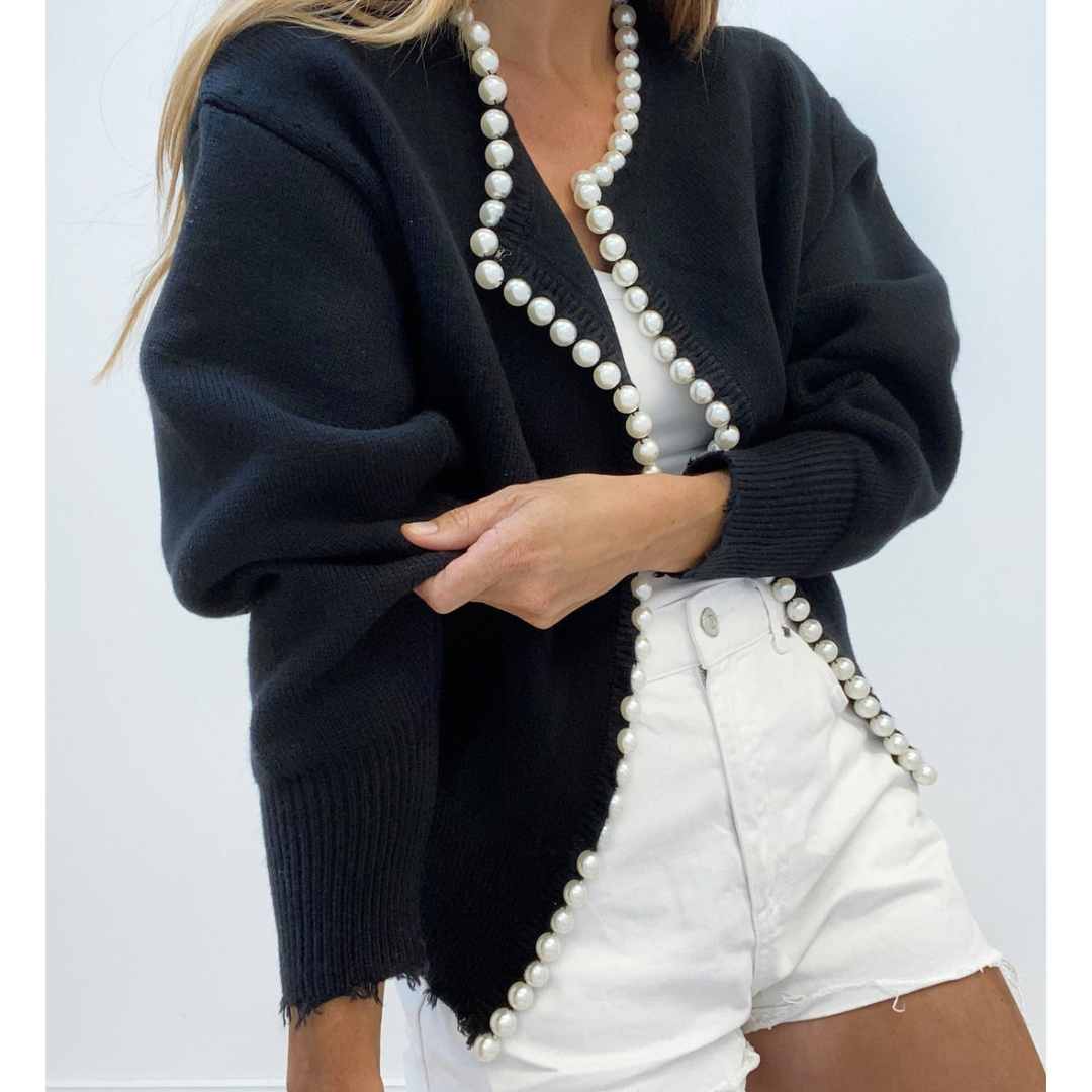 Kalinarim | Femme Elégant Cardigan en perles | Chaud