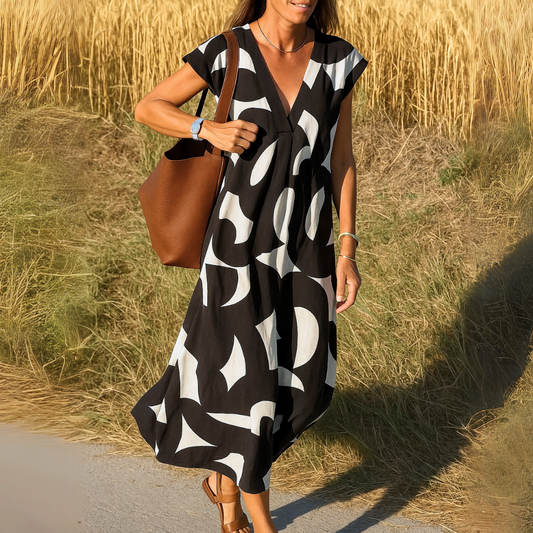 Robe fluide avec encolure en V