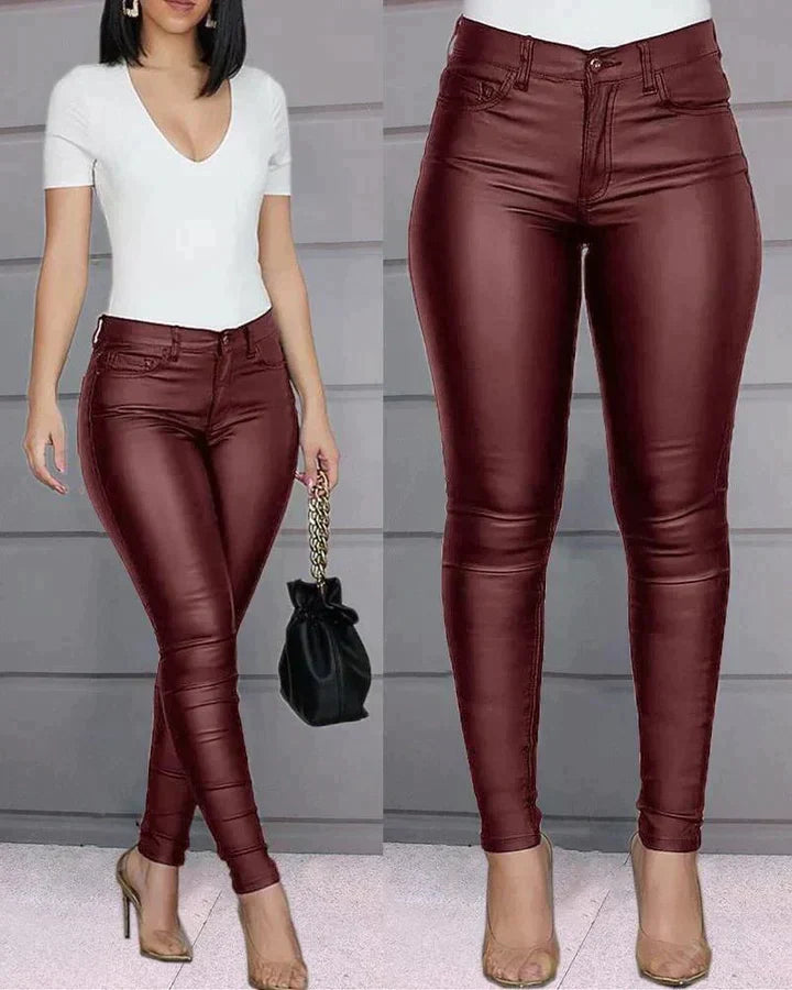 Cora | Pantalon extensible en éco-cuir