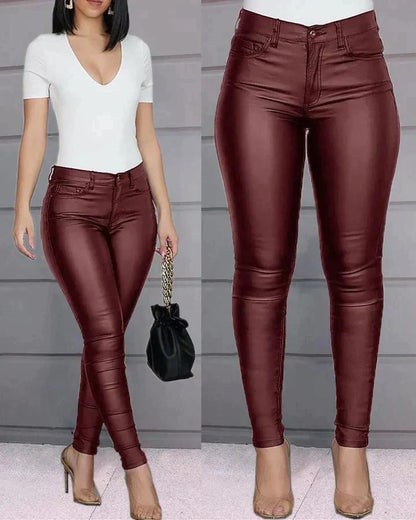 Cora | Pantalon extensible en éco-cuir