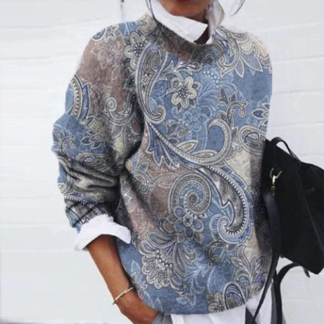 Lucillemin | Pull imprimé manches longues pour femmes | Chaud