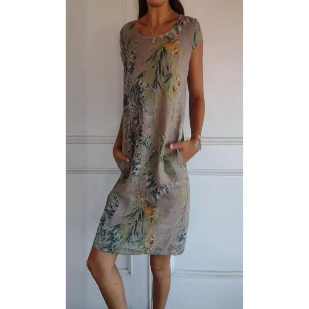 Robe à encolure ronde