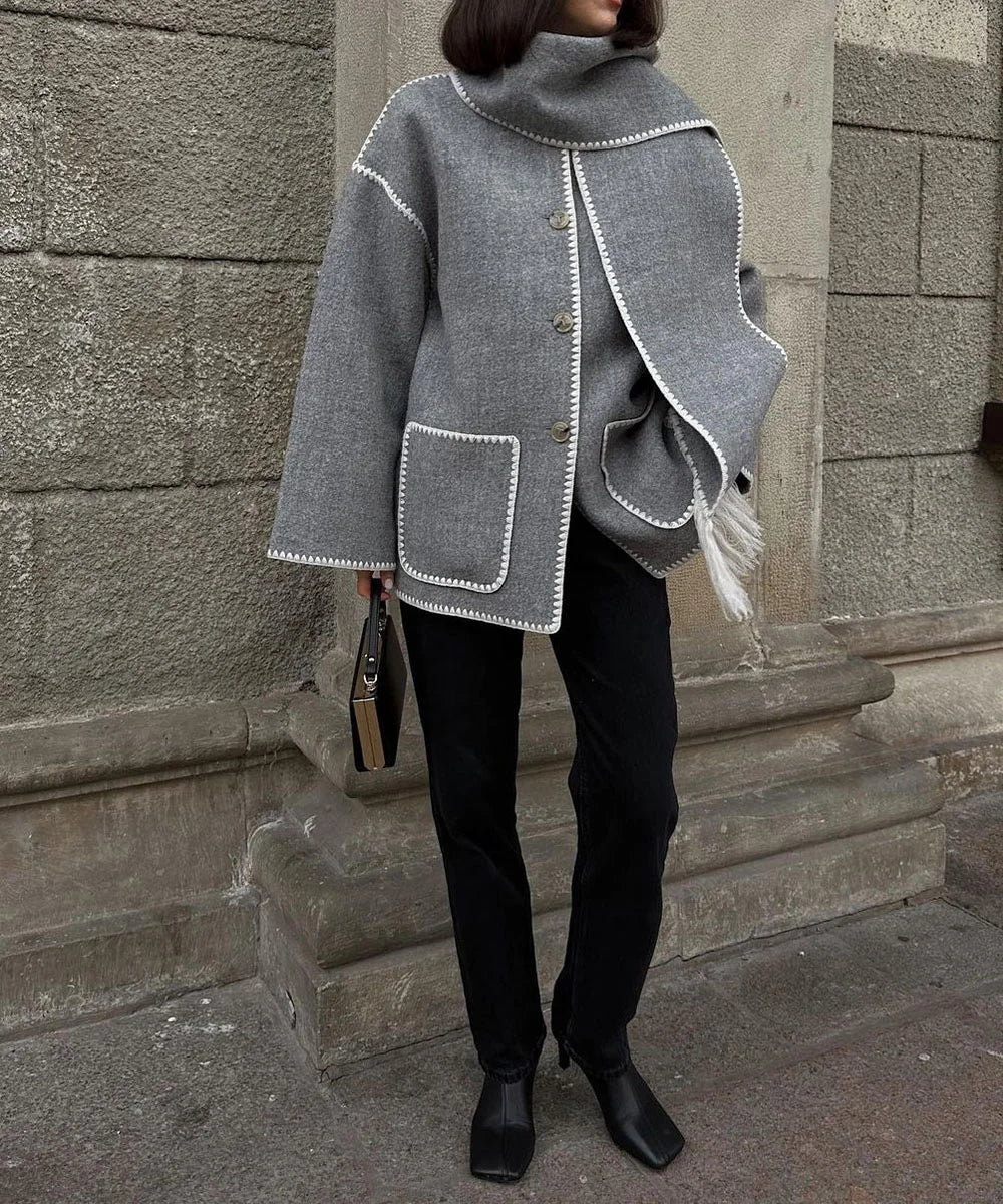 Pamella - Manteau à pompon intemporel pour femmes