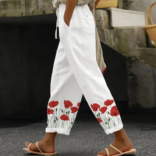 Pantalon blanc basique avec poches latérales