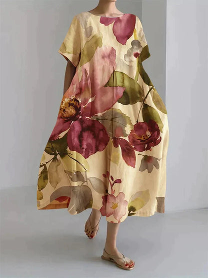 Andria - Robe ample pour femme avec un motif floral botanique