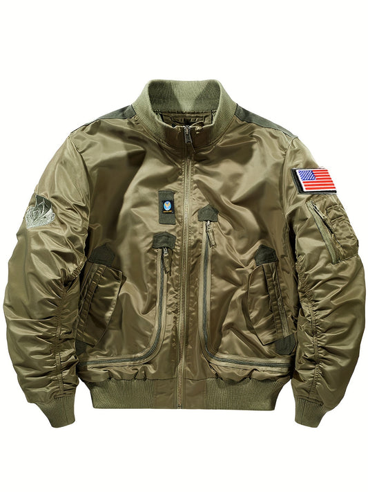 Veste tactique chaude Bomber à col montant pour hommes | Parfait pour les activités de plein air