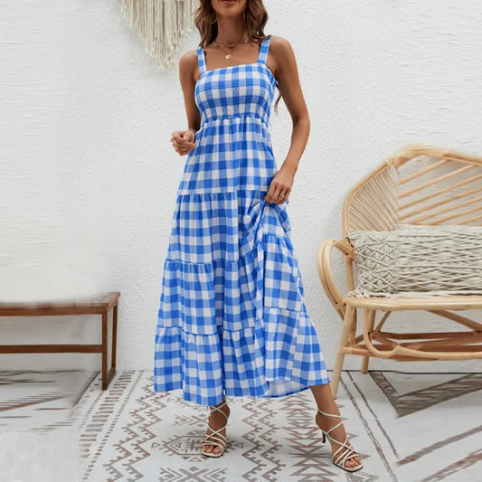 Robe à motif à carreaux