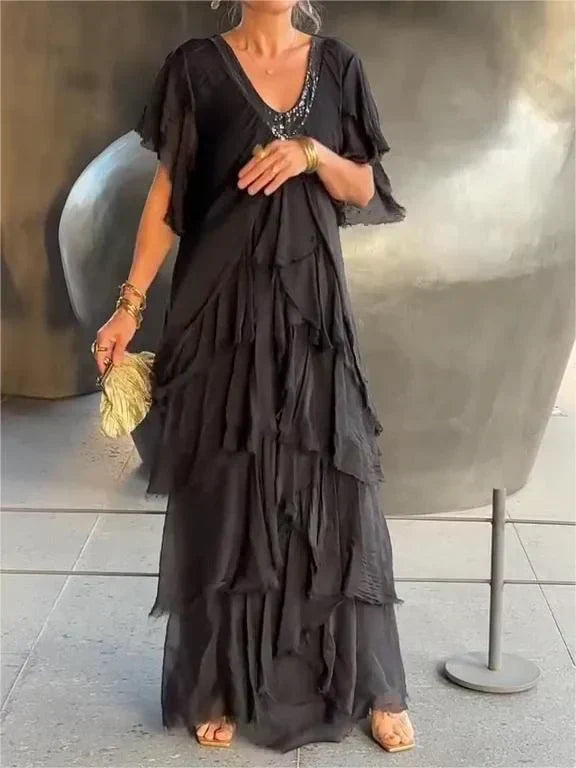 Cortenne - Robe longue élégante avec décolleté plongeant