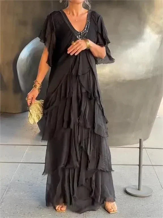 Cortenne - Robe longue élégante avec décolleté plongeant