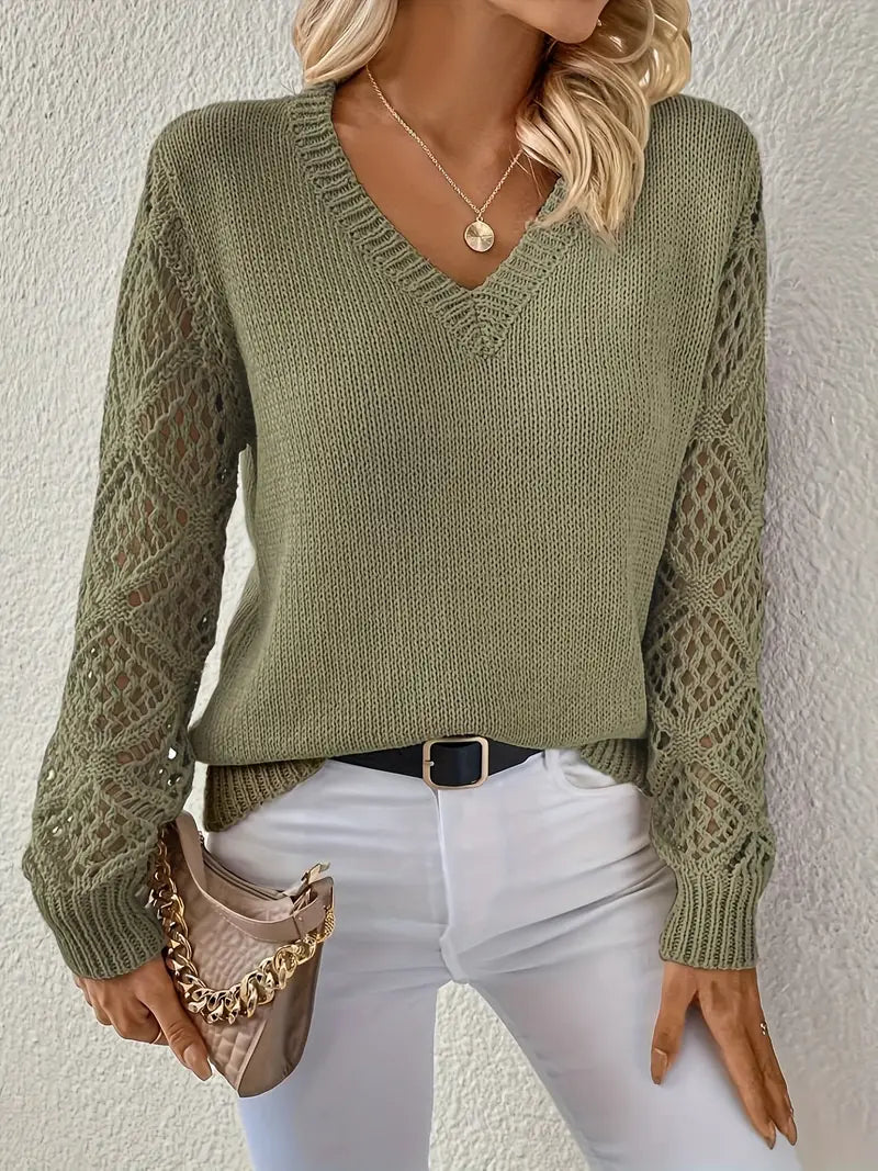Isabella - pull creux uni pour le printemps