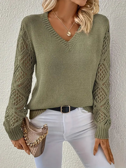 Isabella - pull creux uni pour le printemps
