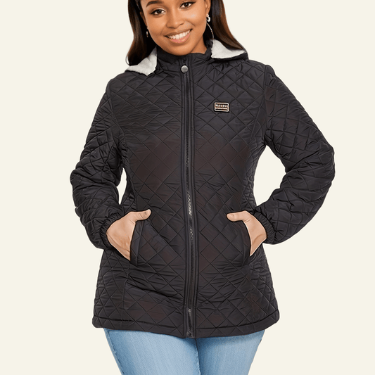 Sophie | Elégante veste matelassée à capuche en taille plus