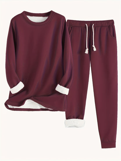Isla | Ensemble thermique uni avec pull et survêtement