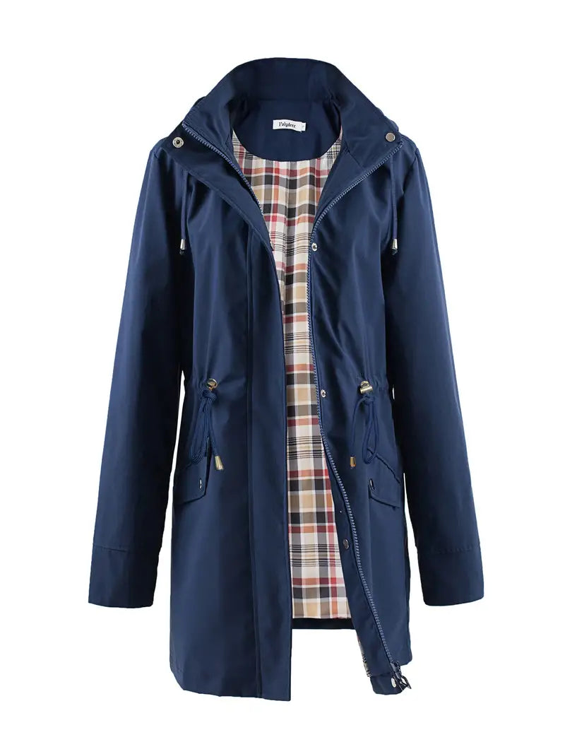Veste imperméable classique pour l'extérieur avec imprimé et capuche pour femmes | Parfait pour les activités de plein air
