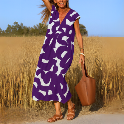 Robe fluide avec encolure en V