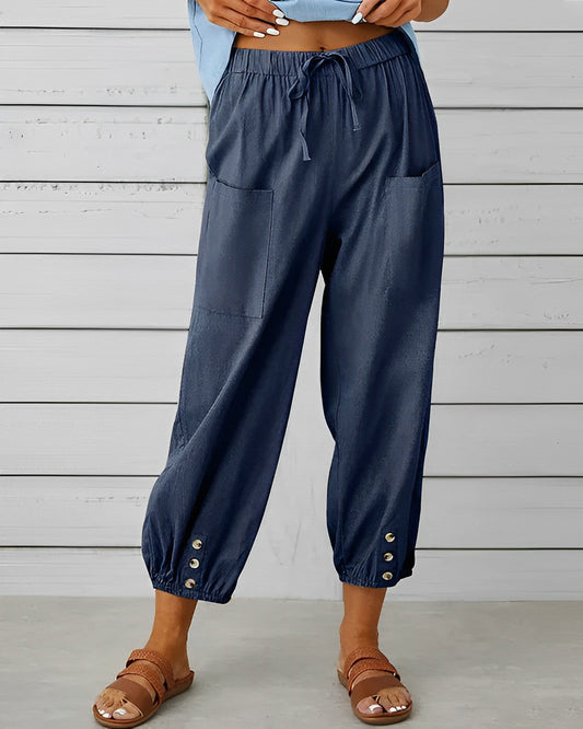 Pantalon large avec taille haute
