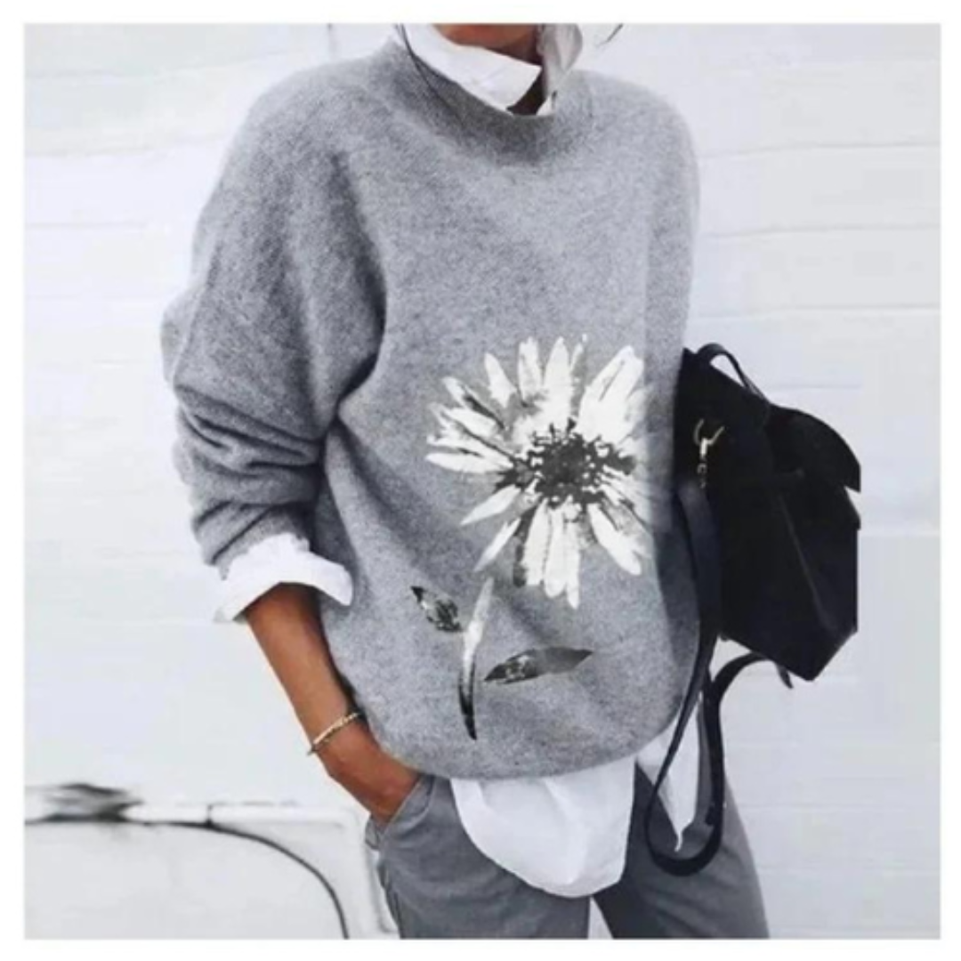 Lucillemin | Pull imprimé manches longues pour femmes | Chaud