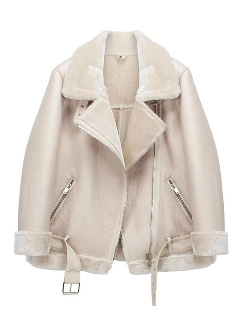 Zhavia Coat | Manteau chaud en fourrure Sherpa pour femme