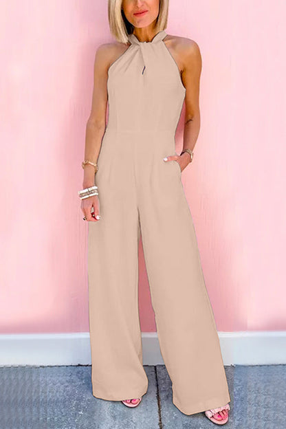 Combinaison sans manches avec taille et jambes larges (7 couleurs)