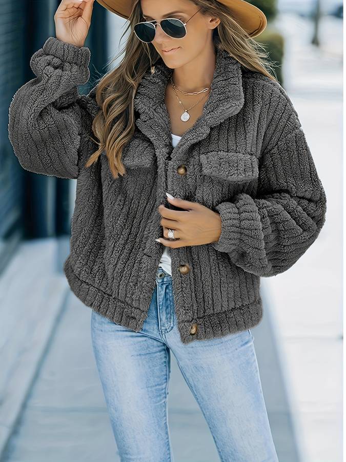 Veste pour femmes avec col en cascade