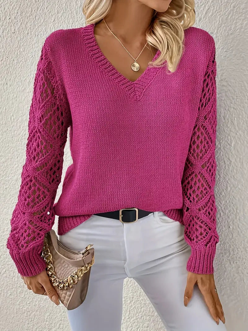 Isabella - pull creux uni pour le printemps