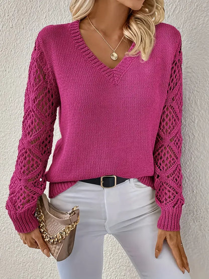 Isabella - pull creux uni pour le printemps