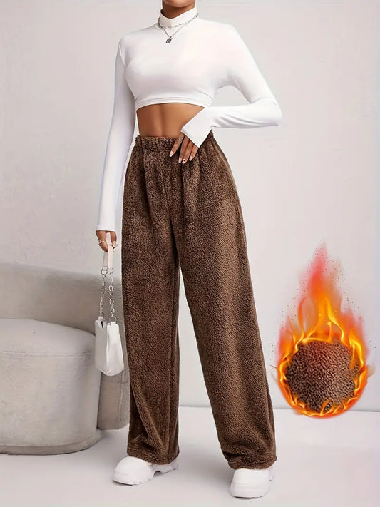 Pantalon élastique à taille haute pour femmes