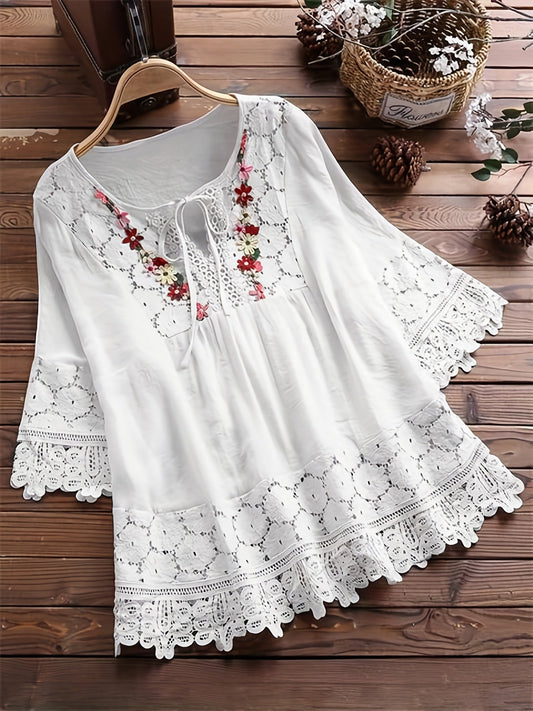 Tavo™ | Blouse Élégante en Dentelle Raffinée